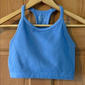 Jockey Size Small Women's Teen Girl Athletic Light Blue Ribbed Bra